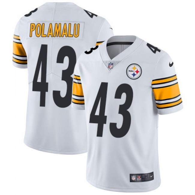Pittsburgh Steelers #43 Troy Polamalu White Youth Stitched NFL Vapor Untouchable Limited Jersey