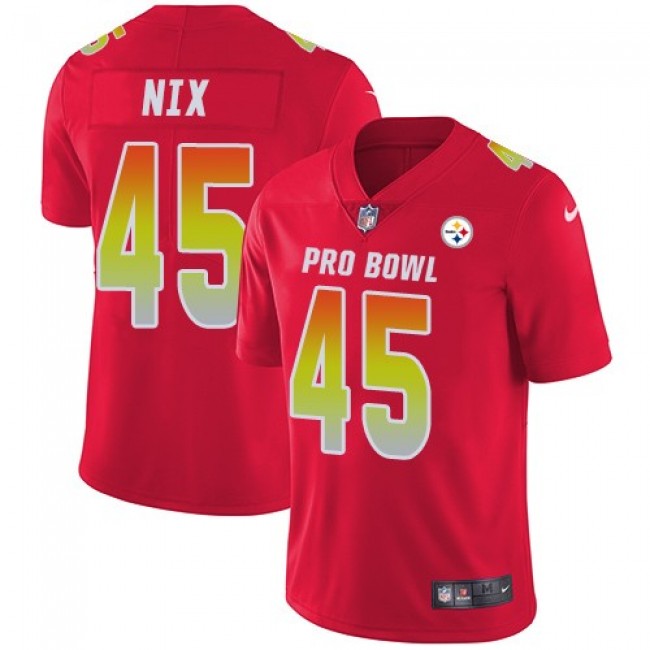 Nike Steelers #45 Roosevelt Nix Red Men's Stitched NFL Limited AFC 2018 Pro Bowl Jersey