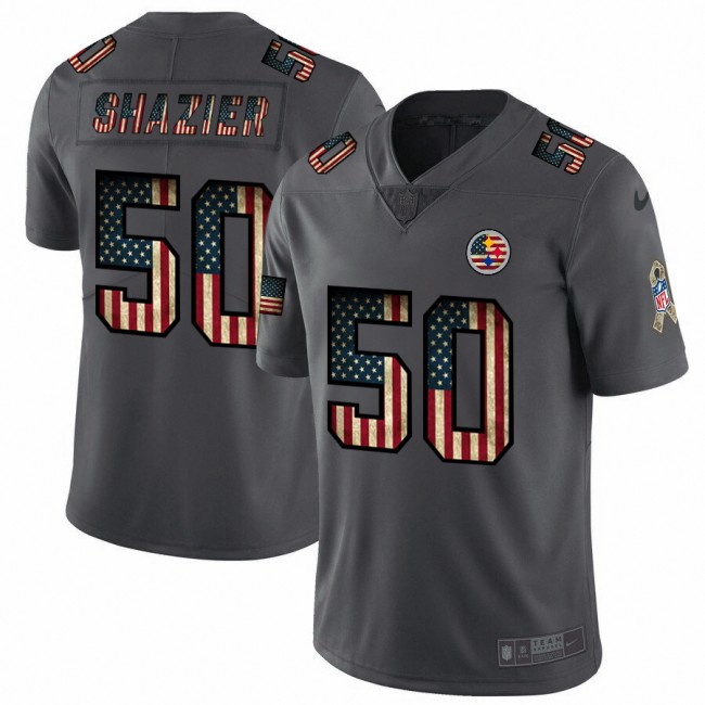Nike Steelers #50 Ryan Shazier 2018 Salute To Service Retro USA Flag Limited NFL Jersey