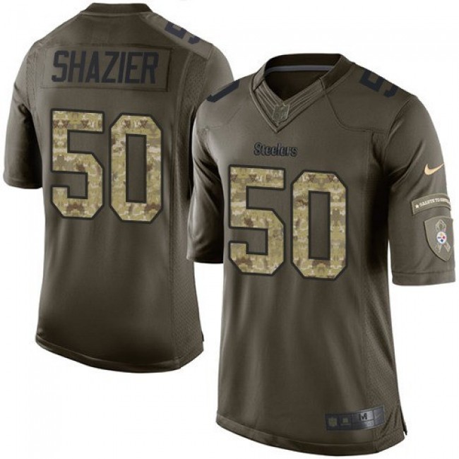 Nike Steelers #50 Ryan Shazier Green Men's Stitched NFL Limited 2015 Salute to Service Jersey