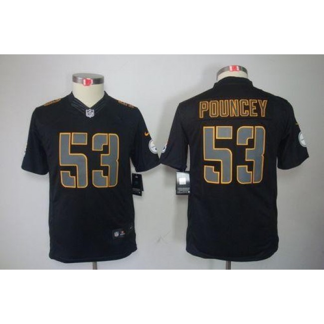 Pittsburgh Steelers #53 Maurkice Pouncey Black Impact Youth Stitched NFL Limited Jersey