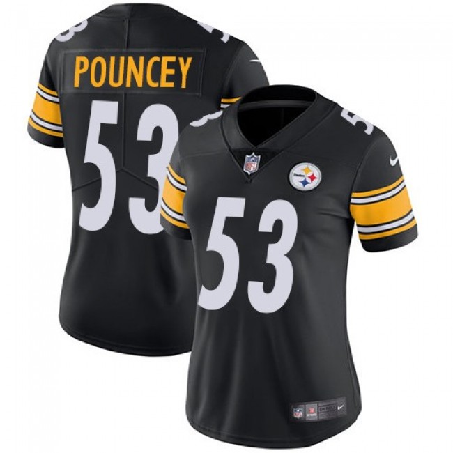 Women's Steelers #53 Maurkice Pouncey Black Team Color Stitched NFL Vapor Untouchable Limited Jersey