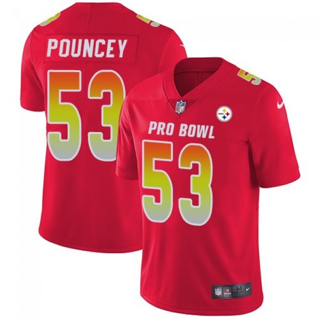 Nike Steelers #53 Maurkice Pouncey Red Men's Stitched NFL Limited AFC 2018 Pro Bowl Jersey