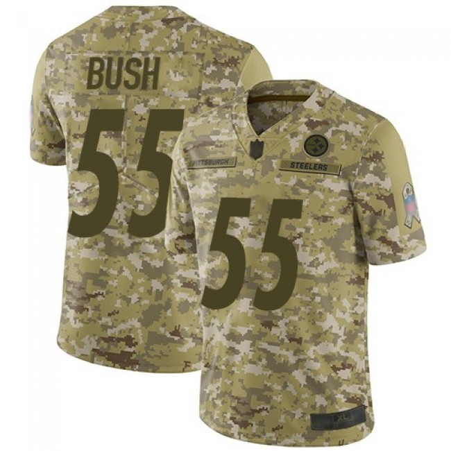 Nike Steelers #55 Devin Bush Camo Men's Stitched NFL Limited 2018 Salute To Service Jersey