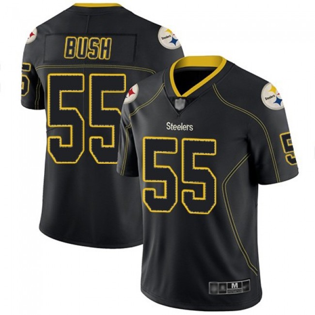 Nike Steelers #55 Devin Bush Lights Out Black Men's Stitched NFL Limited Rush Jersey