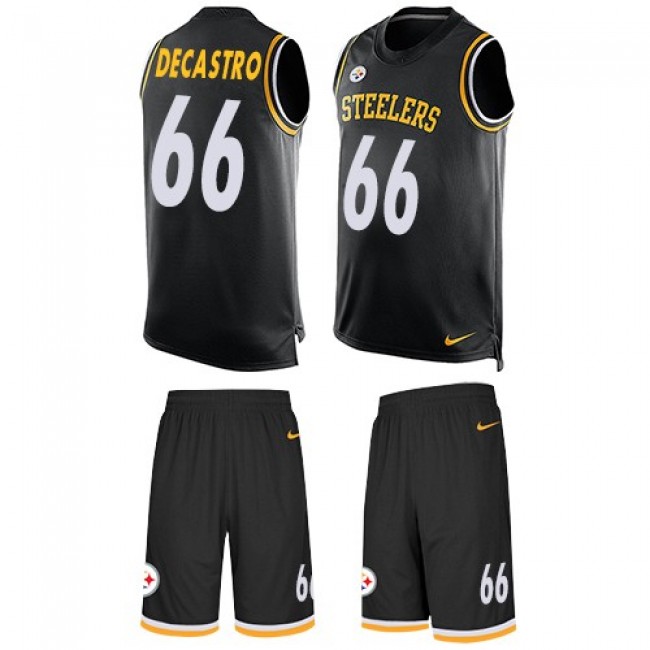 Nike Steelers #66 David DeCastro Black Team Color Men's Stitched NFL Limited Tank Top Suit Jersey