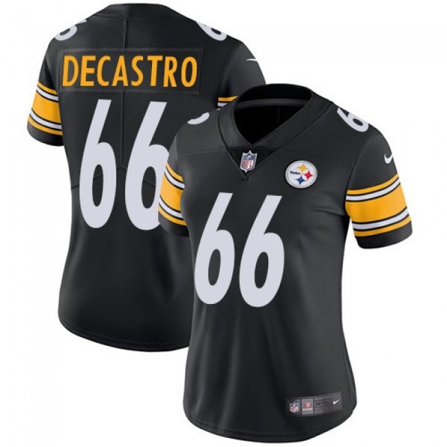 Women's Steelers #66 David DeCastro Black Team Color Stitched NFL Vapor Untouchable Limited Jersey