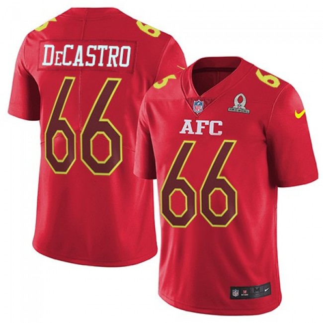 Nike Steelers #66 David DeCastro Red Men's Stitched NFL Limited AFC 2017 Pro Bowl Jersey