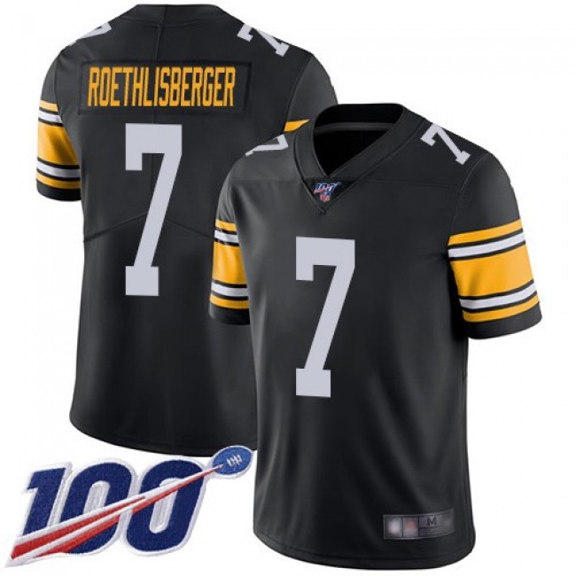 Nike Steelers #7 Ben Roethlisberger Black Alternate Men's Stitched NFL 100th Season Vapor Limited Jersey