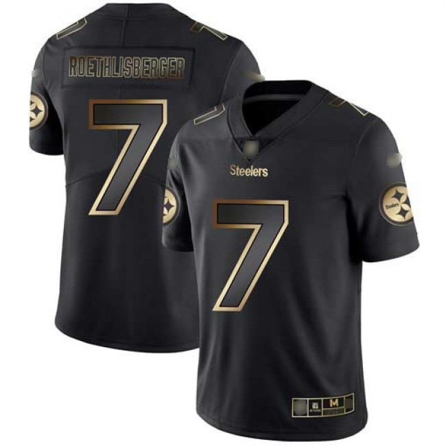 Nike Steelers #7 Ben Roethlisberger Black/Gold Men's Stitched NFL Vapor Untouchable Limited Jersey