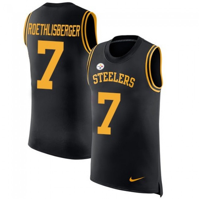 Nike Steelers #7 Ben Roethlisberger Black Team Color Men's Stitched NFL Limited Rush Tank Top Jersey