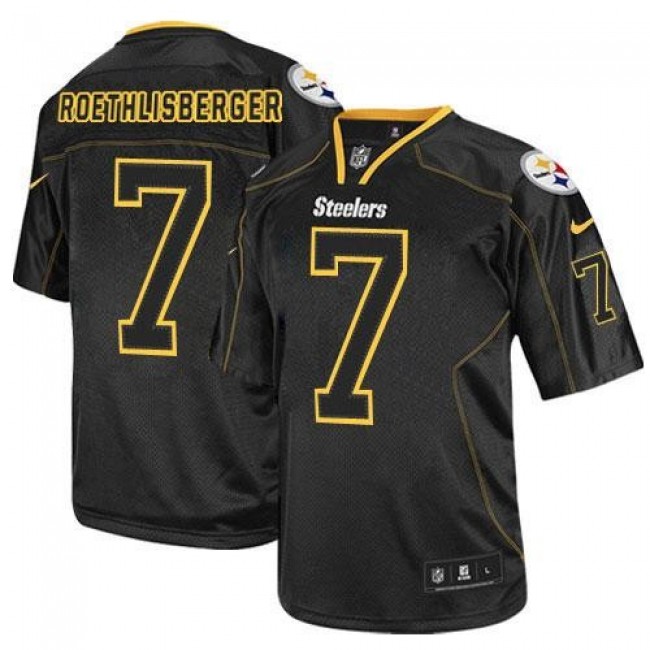 Pittsburgh Steelers #7 Ben Roethlisberger Lights Out Black Youth Stitched NFL Elite Jersey