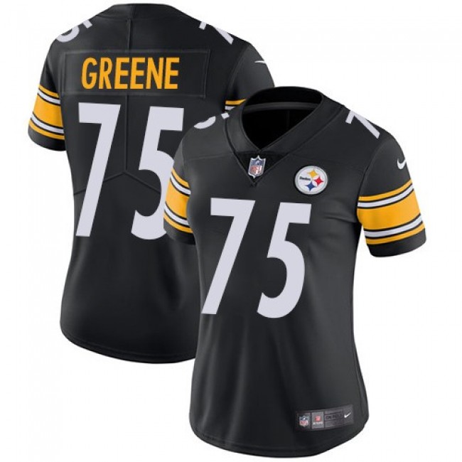 Women's Steelers #75 Joe Greene Black Team Color Stitched NFL Vapor Untouchable Limited Jersey