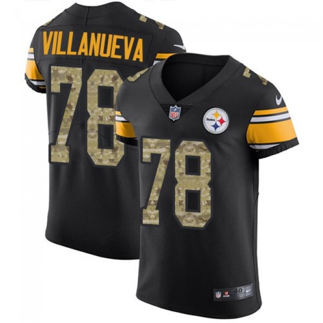 Nike Steelers #78 Alejandro Villanueva Black/Camo Men's Stitched NFL Elite Jersey