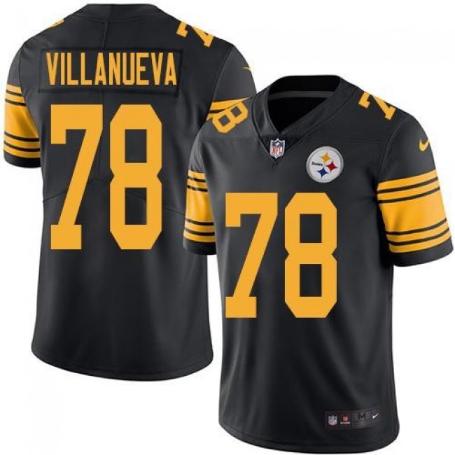 Nike Steelers #78 Alejandro Villanueva Black Men's Stitched NFL Limited Rush Jersey