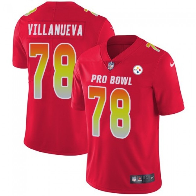 Nike Steelers #78 Alejandro Villanueva Red Men's Stitched NFL Limited AFC 2019 Pro Bowl Jersey