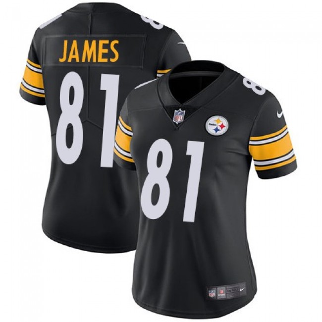Women's Steelers #81 Jesse James Black Team Color Stitched NFL Vapor Untouchable Limited Jersey