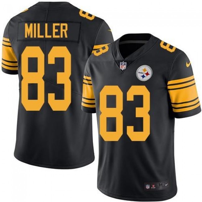 Pittsburgh Steelers #83 Heath Miller Black Youth Stitched NFL Limited Rush Jersey