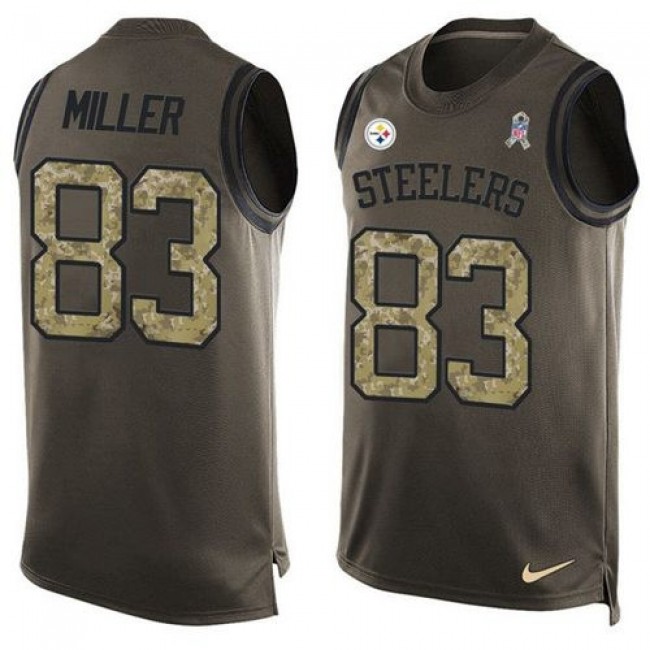 Nike Steelers #83 Heath Miller Green Men's Stitched NFL Limited Salute To Service Tank Top Jersey