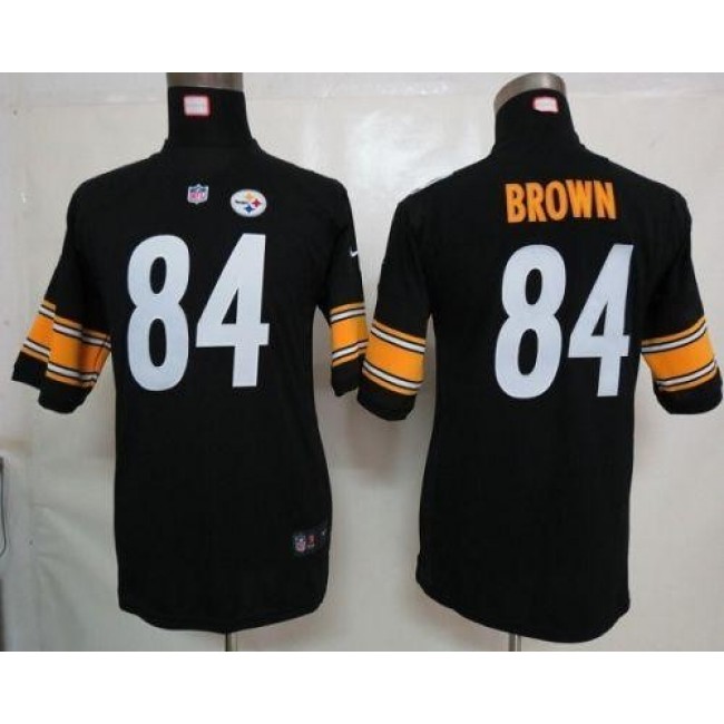 Pittsburgh Steelers #84 Antonio Brown Black Team Color Youth Stitched NFL Elite Jersey