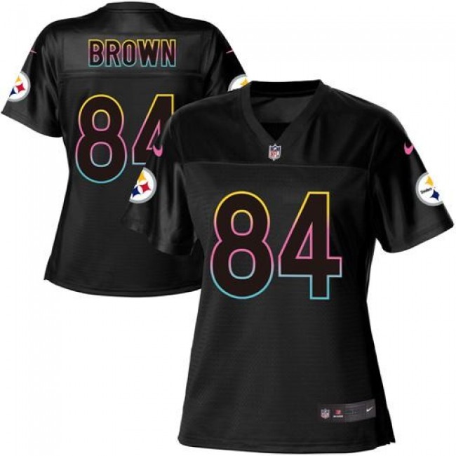 Women's Steelers #84 Antonio Brown Black NFL Game Jersey