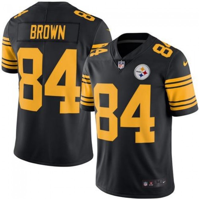 Pittsburgh Steelers #84 Antonio Brown Black Youth Stitched NFL Limited Rush Jersey