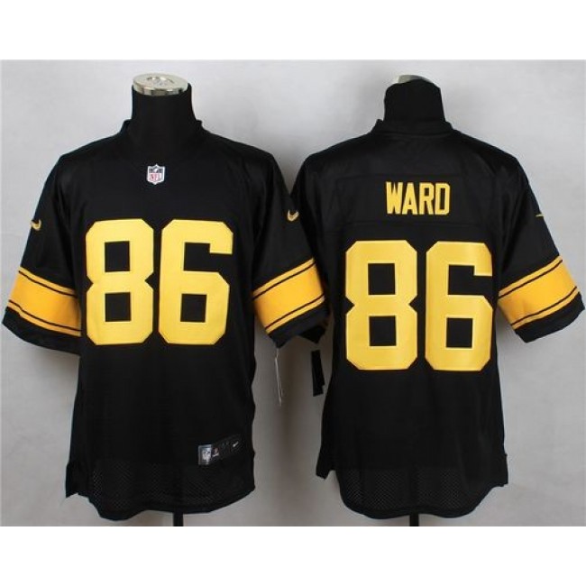 Nike Steelers #86 Hines Ward Black(Gold No.) Men's Stitched NFL Elite Jersey