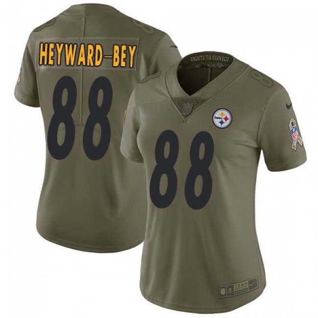 Women's Steelers #88 Darrius Heyward-Bey Olive Stitched NFL Limited 2017 Salute to Service Jersey