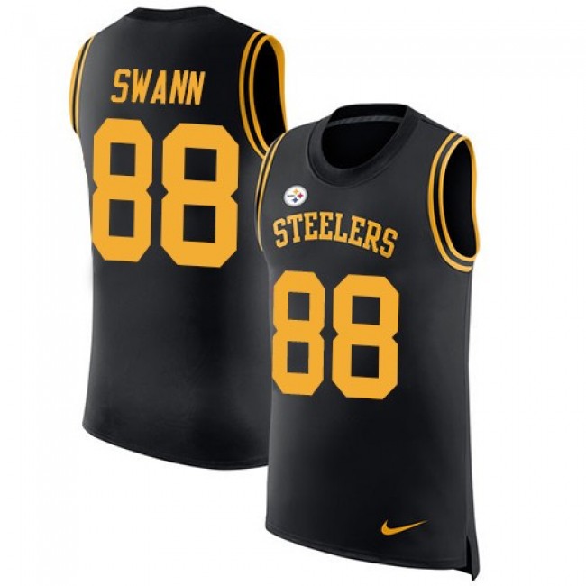 Nike Steelers #88 Lynn Swann Black Team Color Men's Stitched NFL Limited Rush Tank Top Jersey