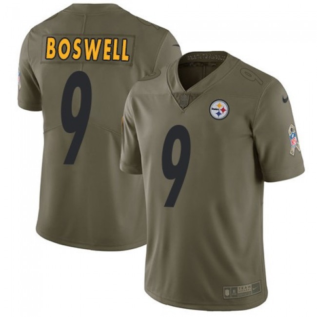 Nike Steelers #9 Chris Boswell Olive Men's Stitched NFL Limited 2017 Salute To Service Jersey
