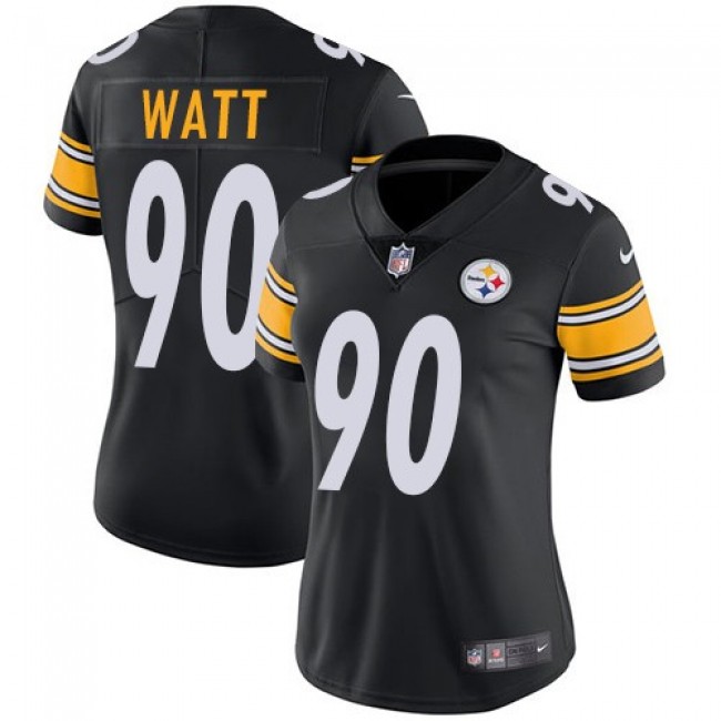 Women's Steelers #90 T. J. Watt Black Team Color Stitched NFL Vapor Untouchable Limited Jersey