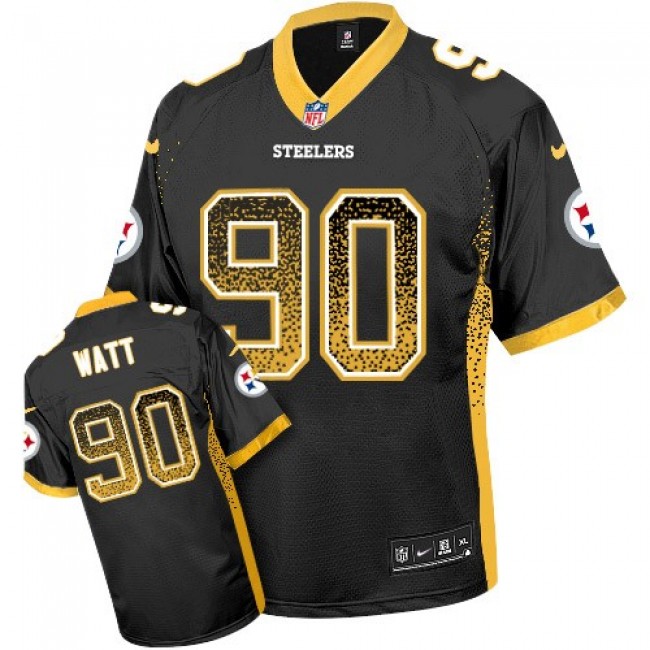 Pittsburgh Steelers #90 T. J. Watt Black Team Color Youth Stitched NFL Elite Drift Fashion Jersey
