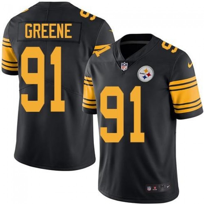 Nike Steelers #91 Kevin Greene Black Men's Stitched NFL Limited Rush Jersey