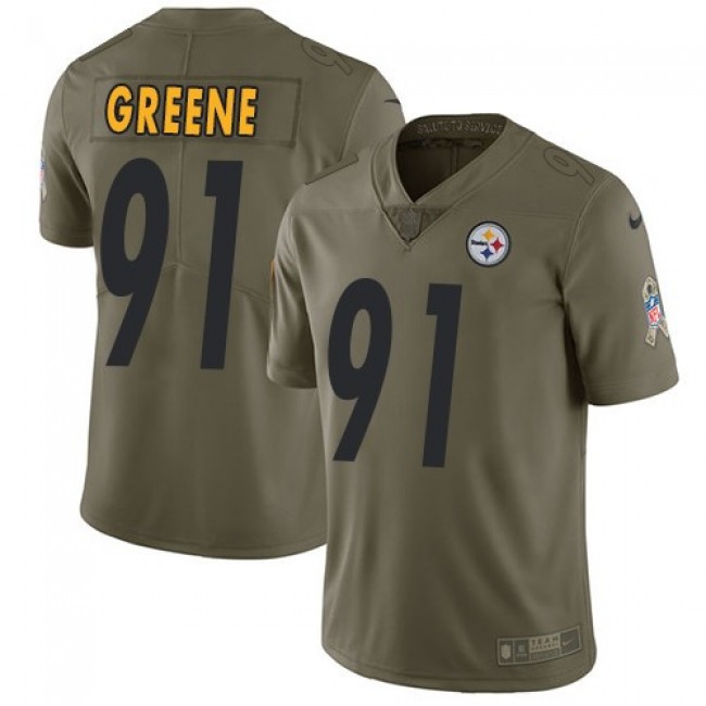 Nike Steelers #91 Kevin Greene Olive Men's Stitched NFL Limited 2017 Salute to Service Jersey