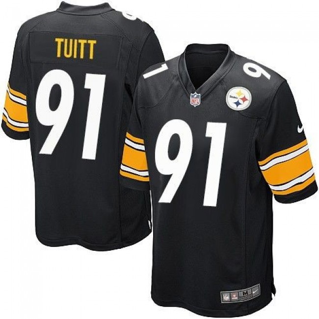 Pittsburgh Steelers #91 Stephon Tuitt Black Team Color Youth Stitched NFL Elite Jersey