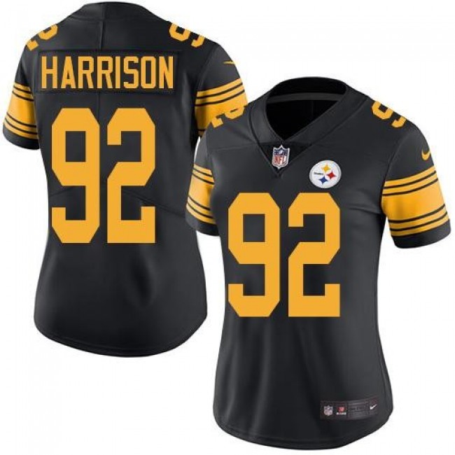 Women's Steelers #92 James Harrison Gray Static Stitched NFL Vapor Untouchable Limited Jersey