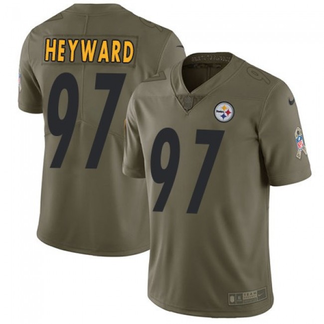 Pittsburgh Steelers #97 Cameron Heyward Olive Youth Stitched NFL Limited 2017 Salute to Service Jersey
