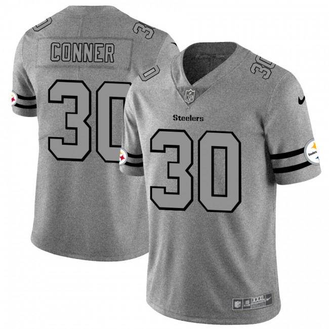 Pittsburgh Steelers #30 James Conner Men's Nike Gray Gridiron II Vapor Untouchable Limited NFL Jersey