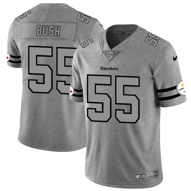 Pittsburgh Steelers #55 Devin Bush Men's Nike Gray Gridiron II Vapor Untouchable Limited NFL Jersey