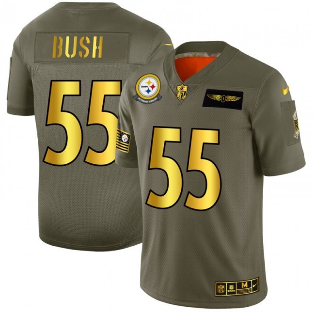 Pittsburgh Steelers #55 Devin Bush NFL Men's Nike Olive Gold 2019 Salute to Service Limited Jersey