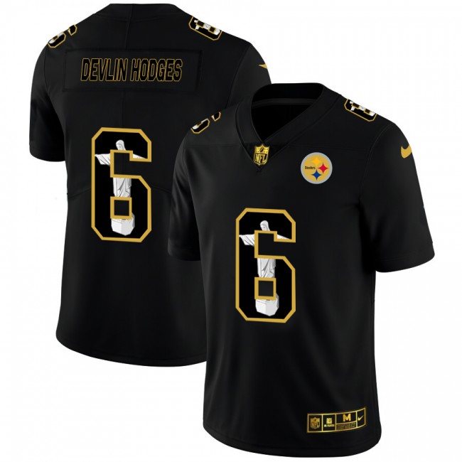 Pittsburgh Steelers #6 Devlin Hodges Men's Nike Carbon Black Vapor Cristo Redentor Limited NFL Jersey