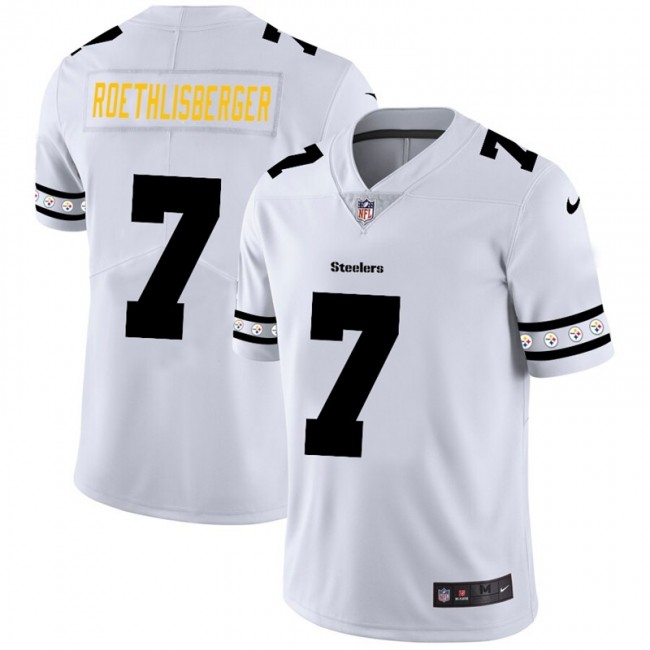 Pittsburgh Steelers #7 Ben Roethlisberger Nike White Team Logo Vapor Limited NFL Jersey