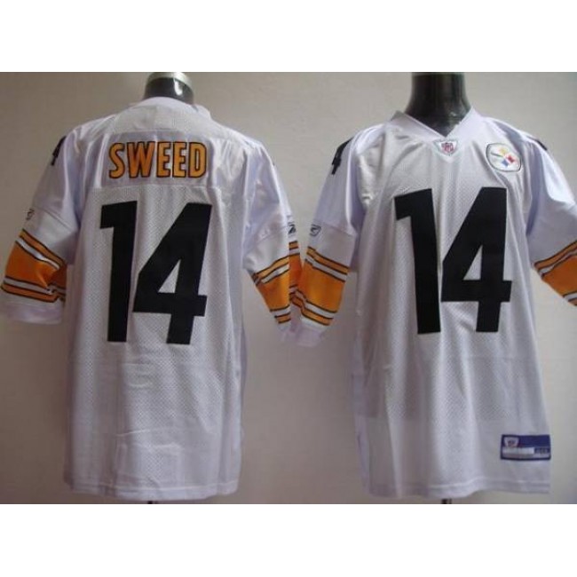 Steelers #14 Limas Sweed White Stitched NFL Jersey
