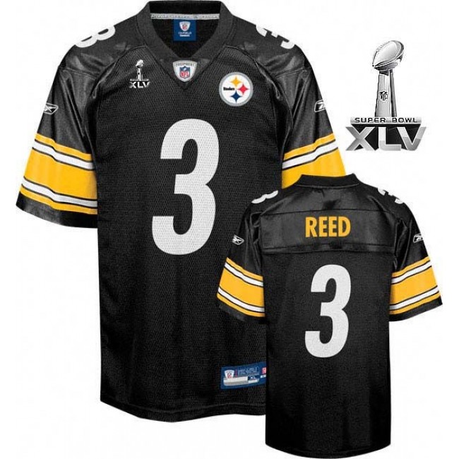 Steelers #3 Jeff Reed Black Super Bowl XLV Stitched NFL Jersey