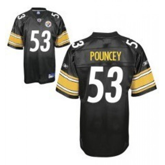 Steelers #53 Maurkice Pouncey Black Stitched NFL Jersey