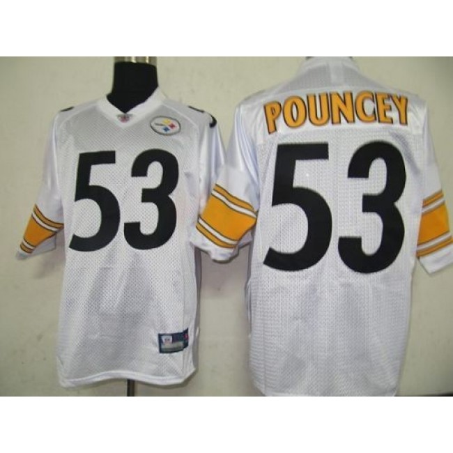 Steelers #53 Maurkice Pouncey White Stitched NFL Jersey