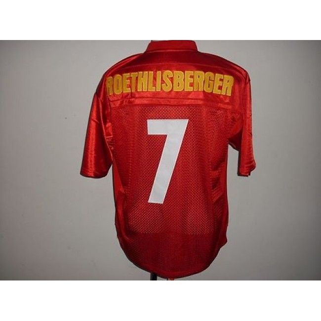 Steelers #7 Ben Roethlisberger Red QB Practice Stitched NFL Jersey