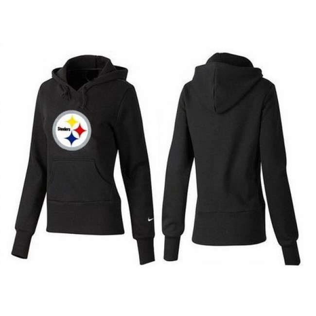 Women's Pittsburgh Steelers Logo Pullover Hoodie Black Jersey
