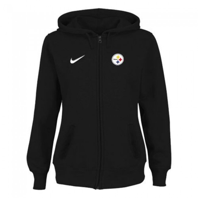 Women's Pittsburgh Steelers Stadium Rally Full Zip Hoodie Black Jersey