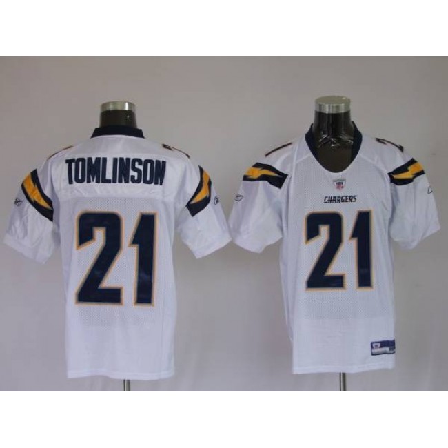 Chargers LaDainian Tomlinson #21 Stitched White NFL Jersey